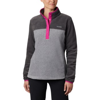 Columbia Benton Springs Half Snap Petite, Pullover Grises Claro Para Mujer | 684503-SFB